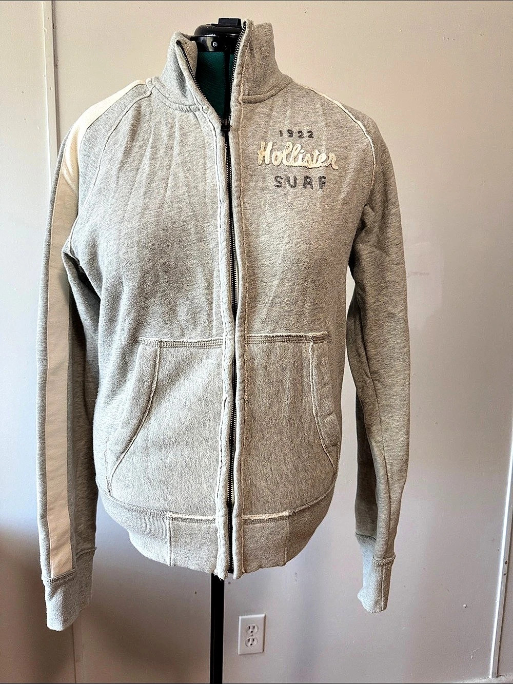 Hollister 1922 Surf Full Zip Hoodie Gray